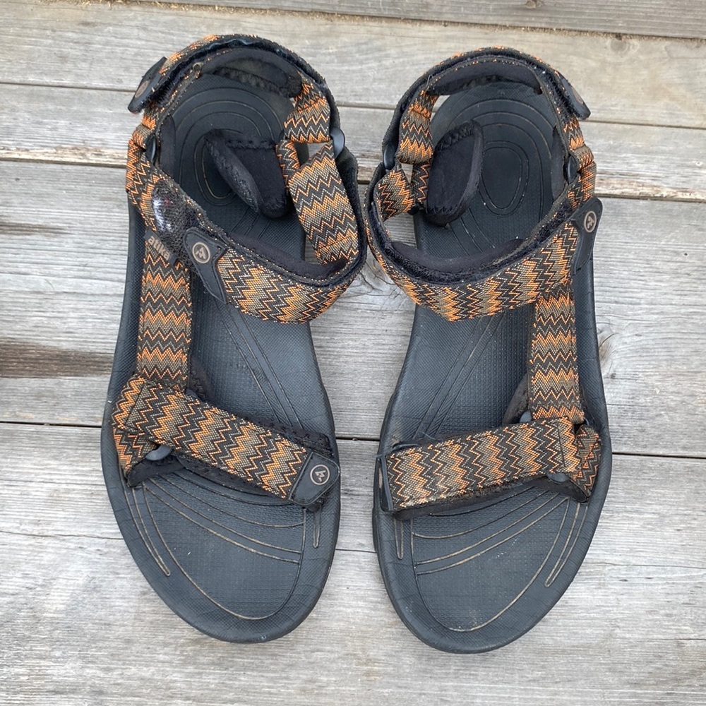 Atika Orange Black Print Outdoor Hiking Sandals Size 8